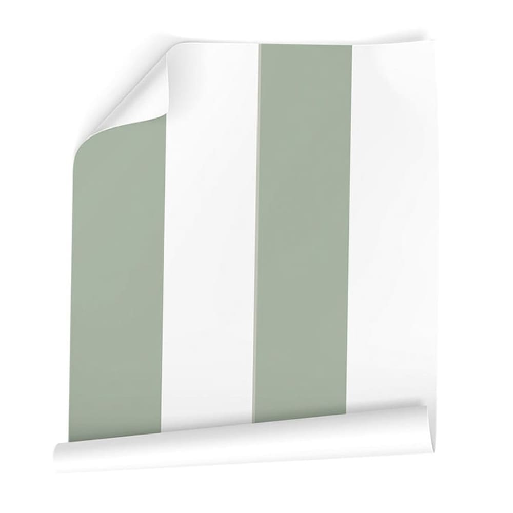 Papel pintado autoadhesivo rayas verdes  65x260cm - Maisons du Monde