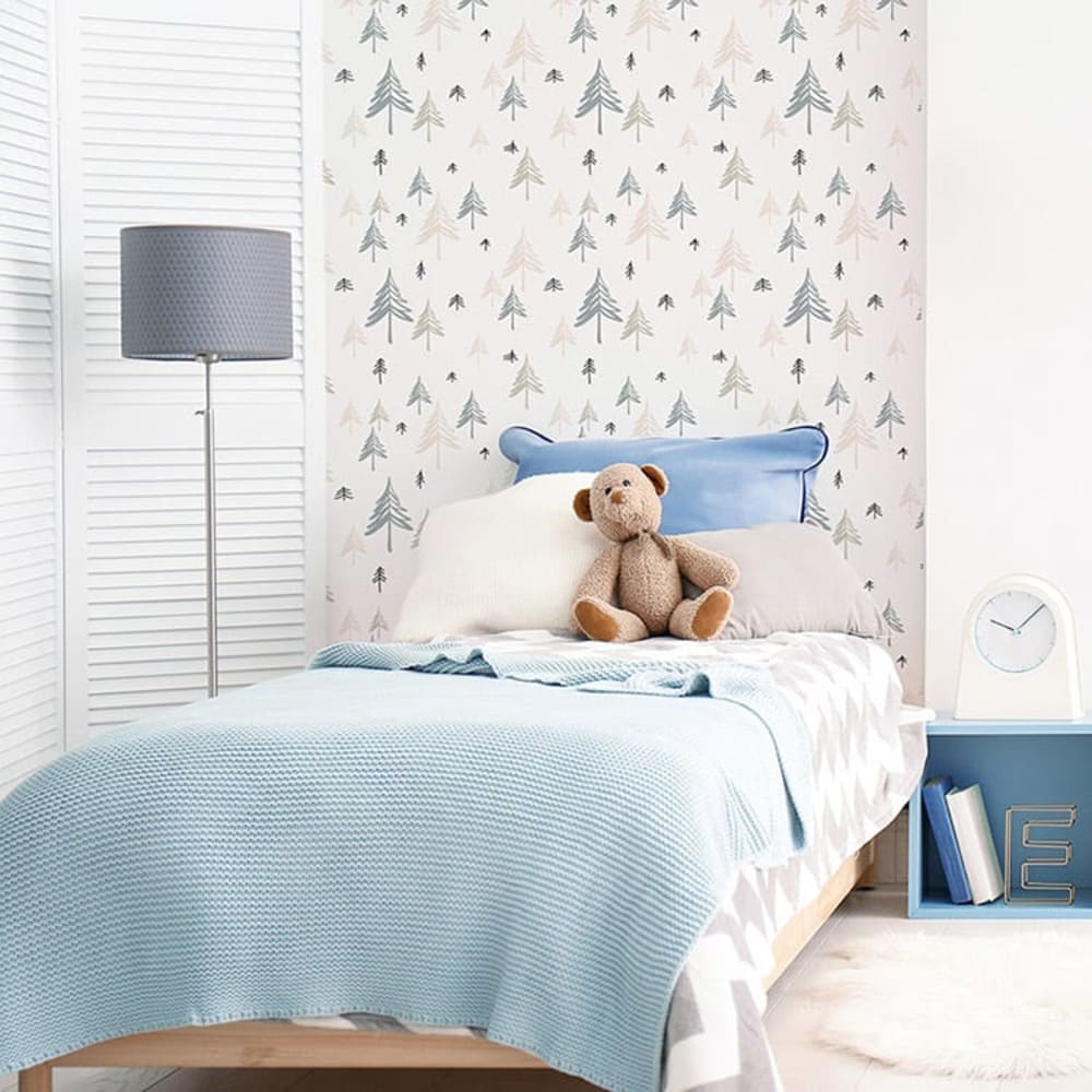 Papel pintado autoadhesivo árboles azules 65x260cm