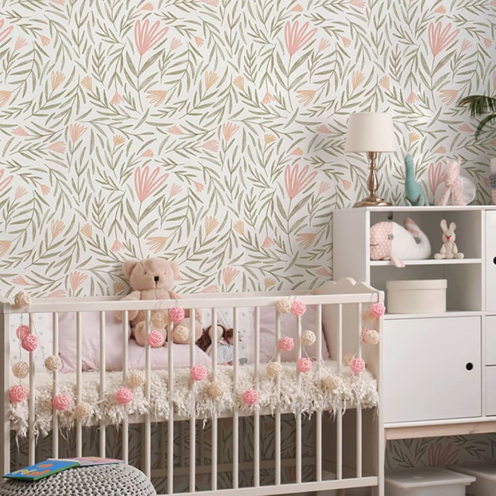 Papel pintado autoadhesivo estampado floral 65x260cm