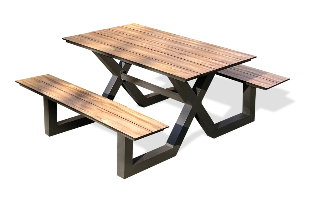 Table de jardin en aluminium - plateau