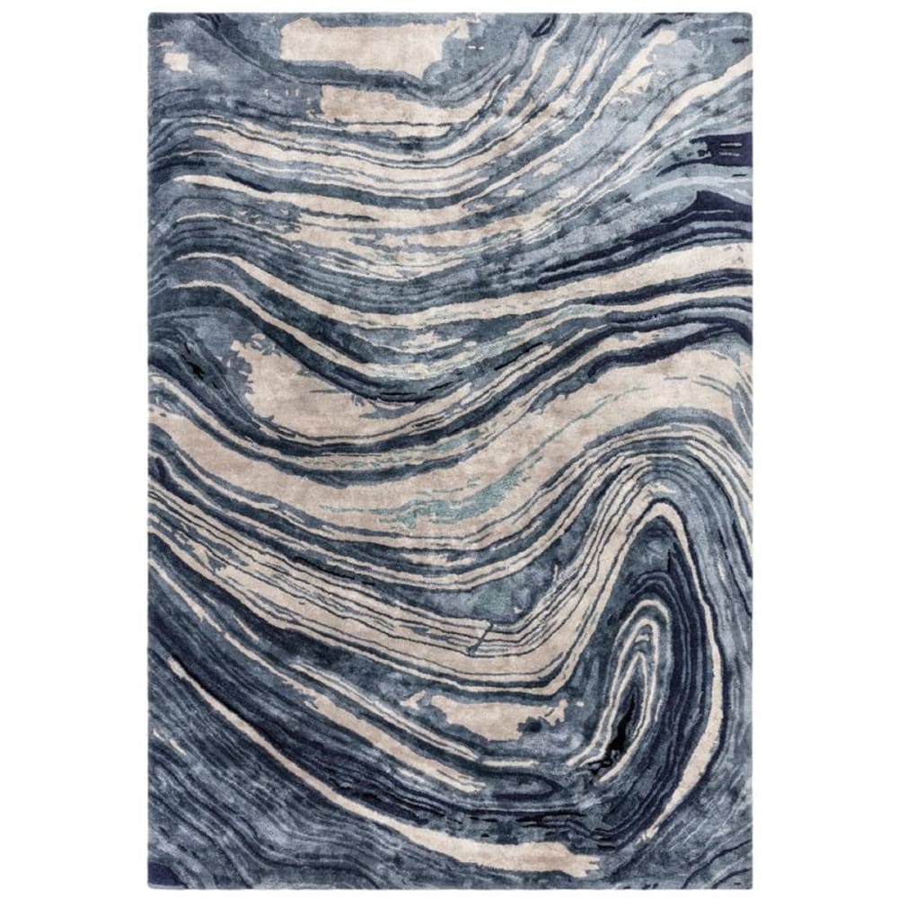 Tapis de salon en Viskosebleu 120x170 cm