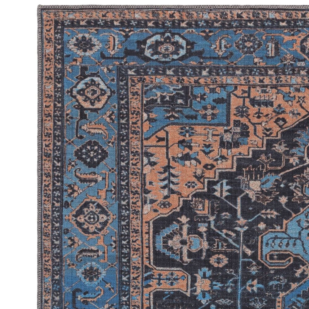 Tapis de salon style orient bleu 120x170 cm — vue 4