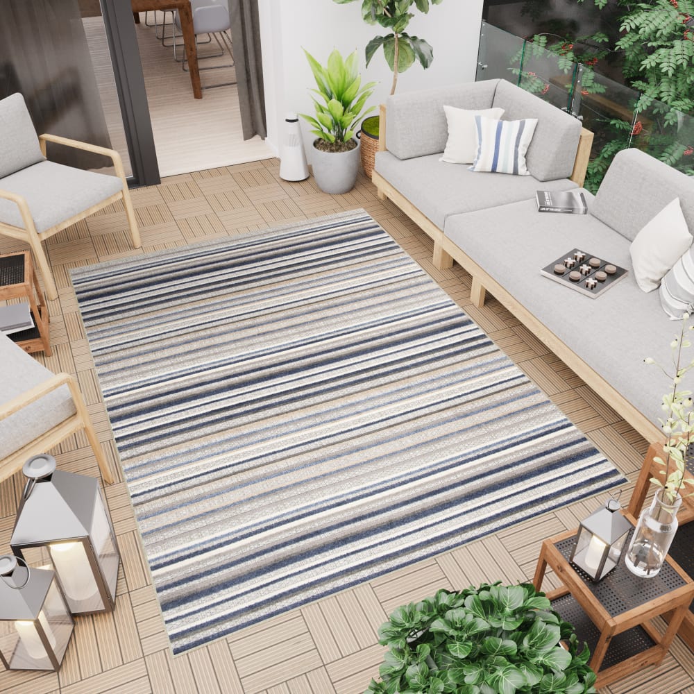 Tappeto interni esterni 3d beige gris nero crema 140x200cm -