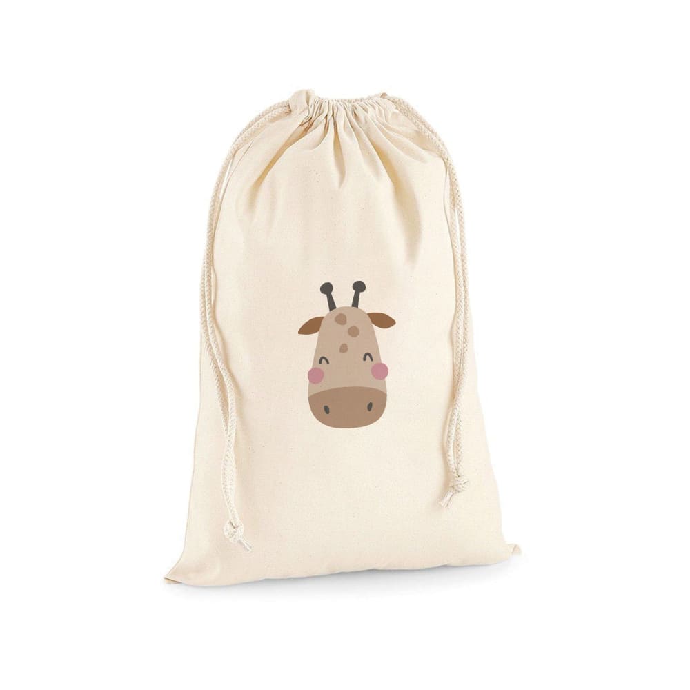 Nicolasito - Sac de rangement en coton giraffe beige 70x55cm
