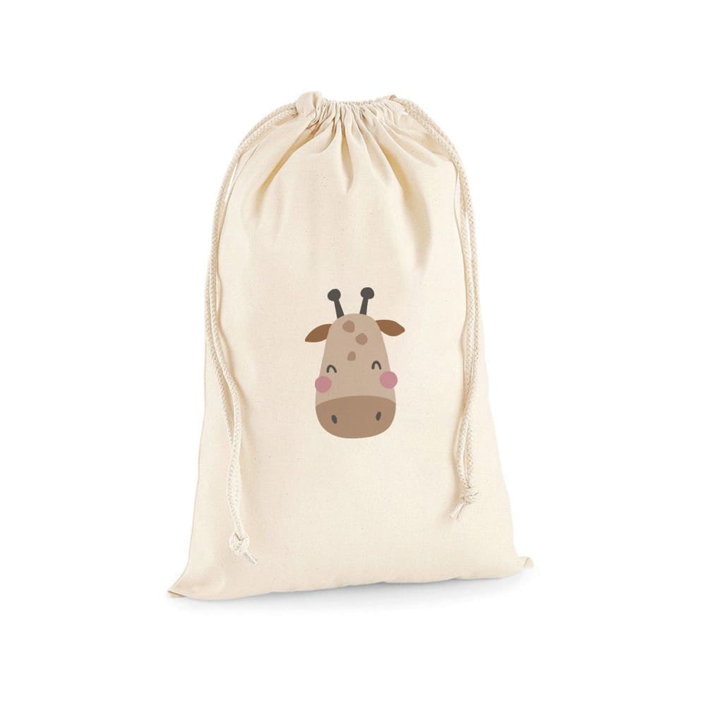 Sacchetto portaoggetti in cotone giraffa beige 70x55cm - Cotone