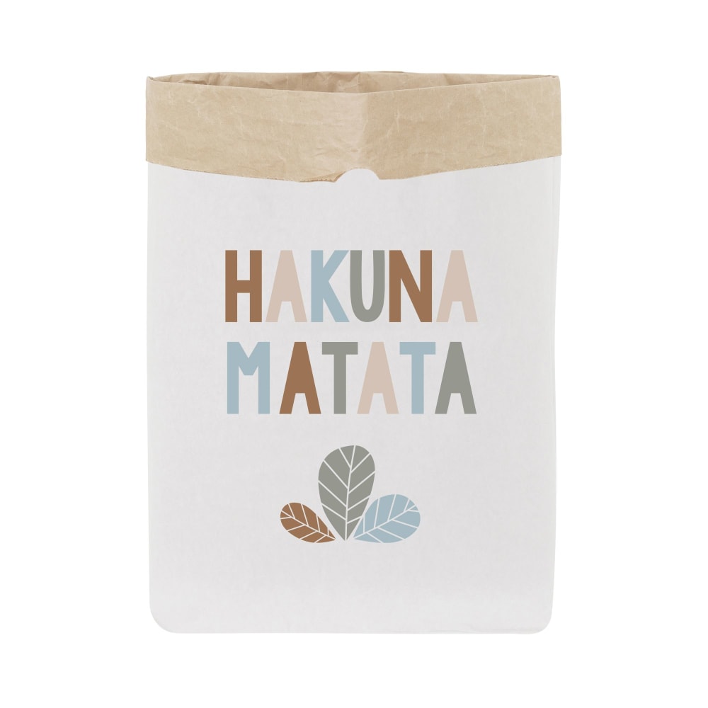 Contenitore portaoggetti di carta bianca hakuna matata 60x70cm - Carta