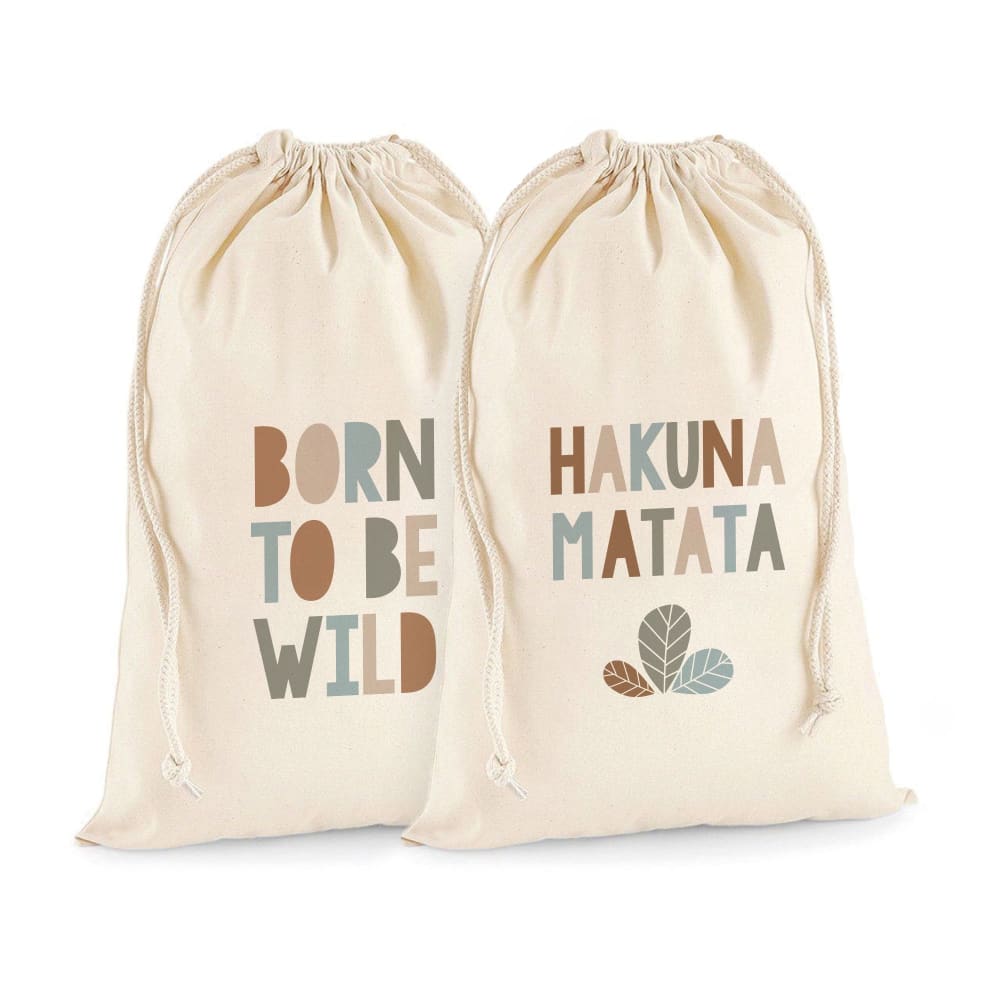 Sac de rangement en coton Born to be wild 70x55cm (Nicolasito) - Image 1