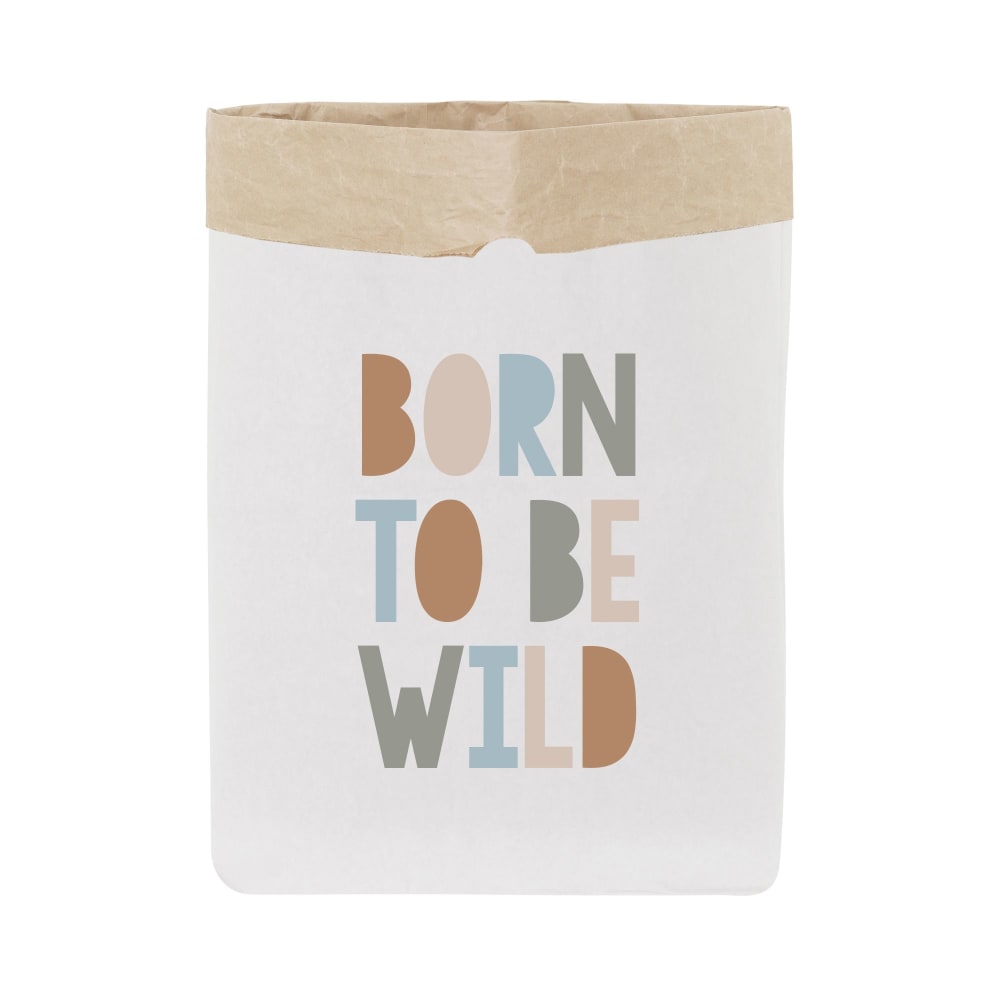 Contenitore portaoggetti di carta bianca born to be wild 60x70cm - Carta