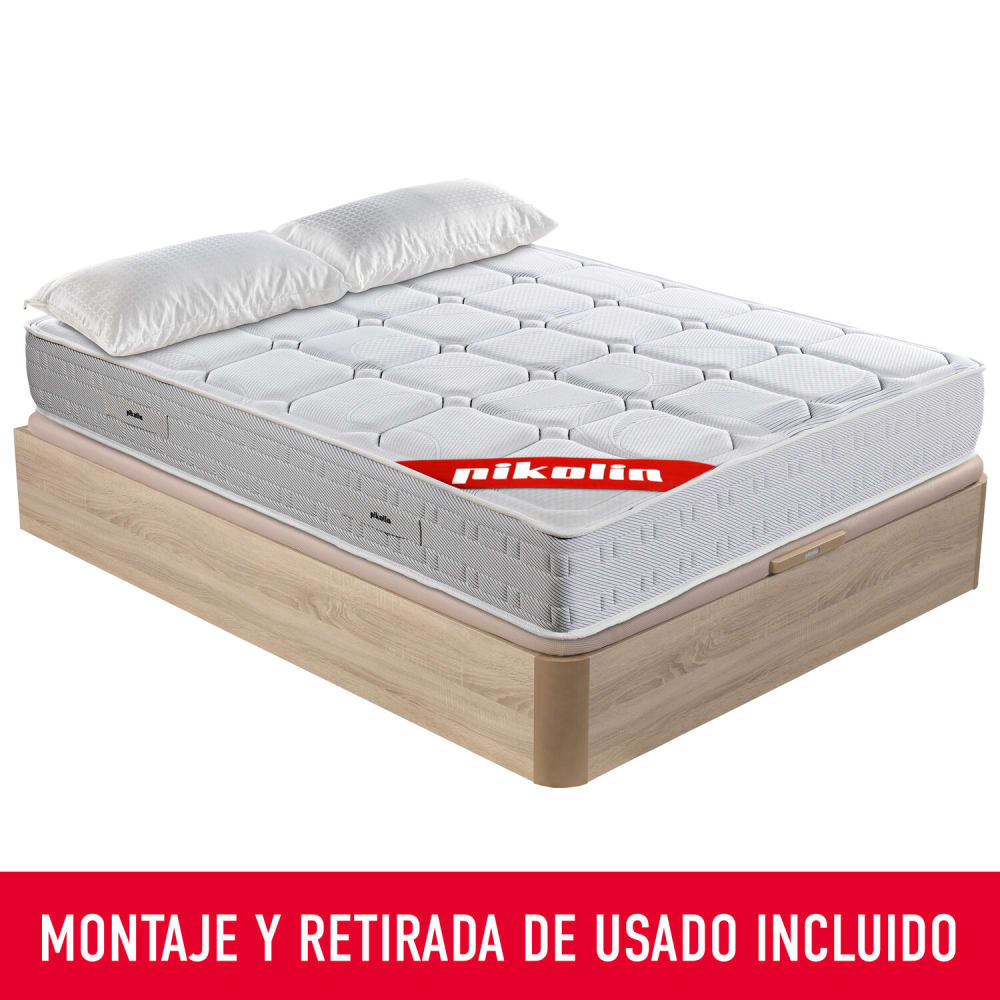 Pack colchón canapé almohada natural 150x190 montaje retirada incluida