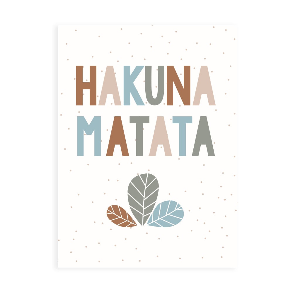 Hakuna matata affiche murale pour enfants beige 21x30cm (Nicolasito) - Image 1