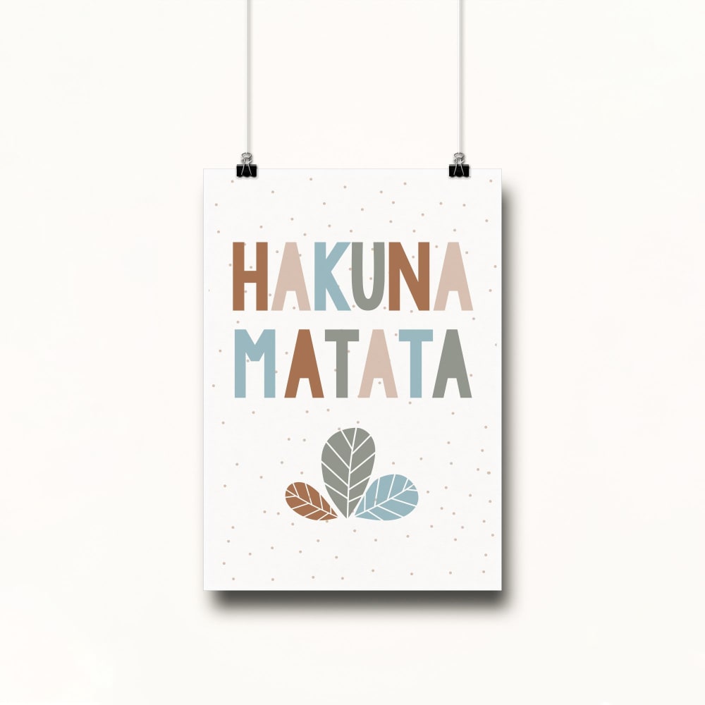 Hakuna matata affiche murale pour enfants beige 21x30cm (Nicolasito) - Image 3