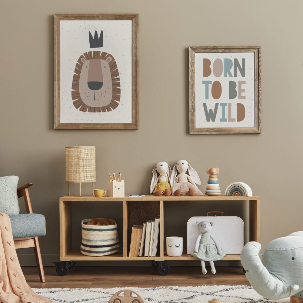 Affiche murale pour enfants Lion brun 30x40cm (Nicolasito) - Image 2