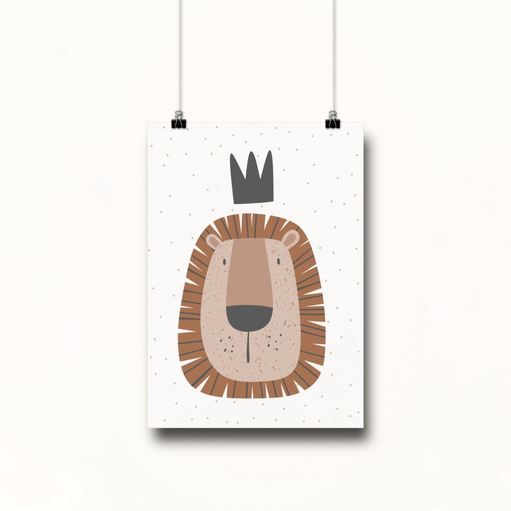 Affiche murale pour enfants Lion brun 30x40cm (Nicolasito) - Image 3
