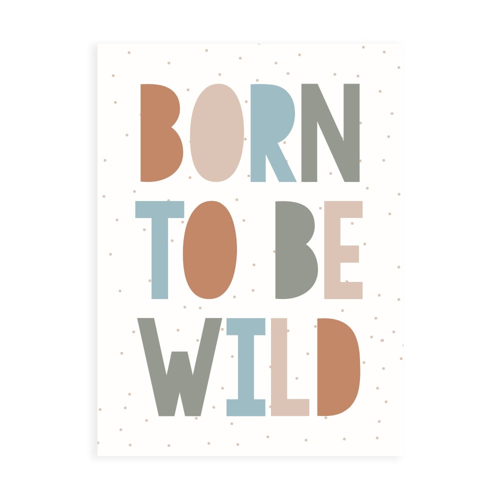 Poster per bambini Born to be wild multicolore 21x30cm - Multicolore - Carta