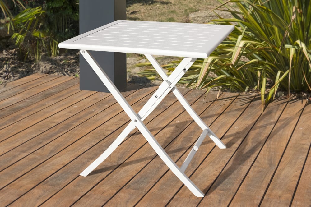 Mesa de jardín plegable de aluminio
