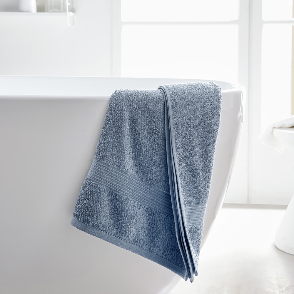 Maxi drap de bain uni  90x150 cm Bleu ardoise