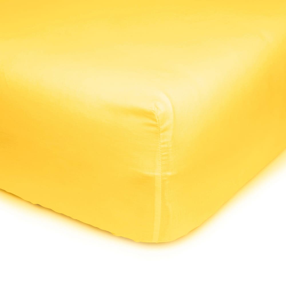 Sábana bajera ajustable de pol./alg. 90cm mostaza