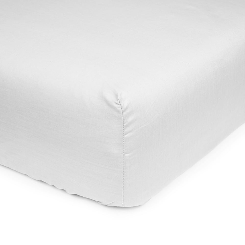 Sábana bajera ajustable de algodón 135cm blanca