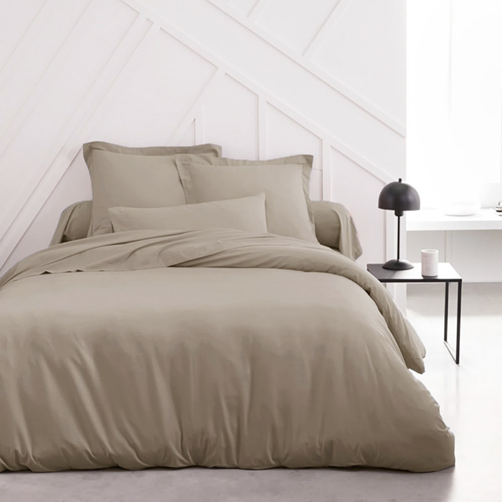 Funda nórdica cama de 90cm color beige/lino de pol./alg.