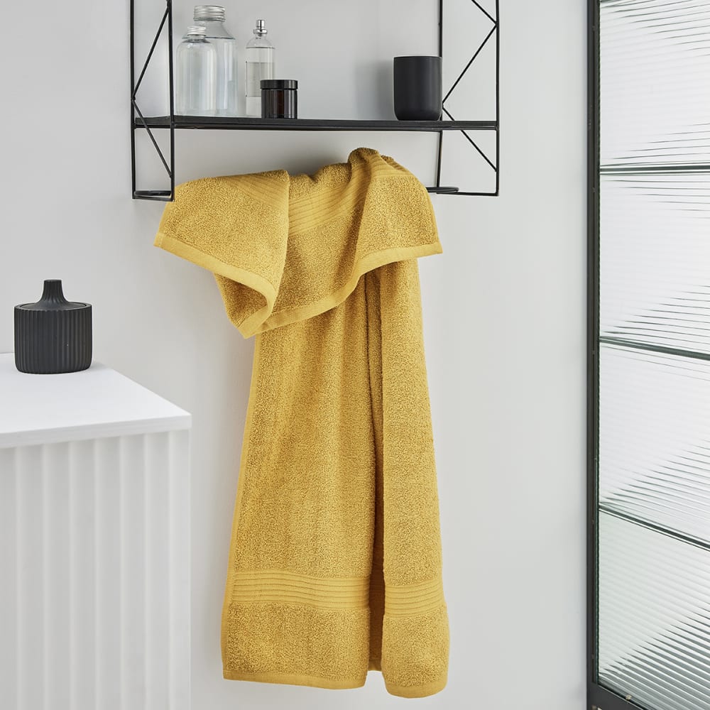 Drap de bain uni  70x130 cm Jaune