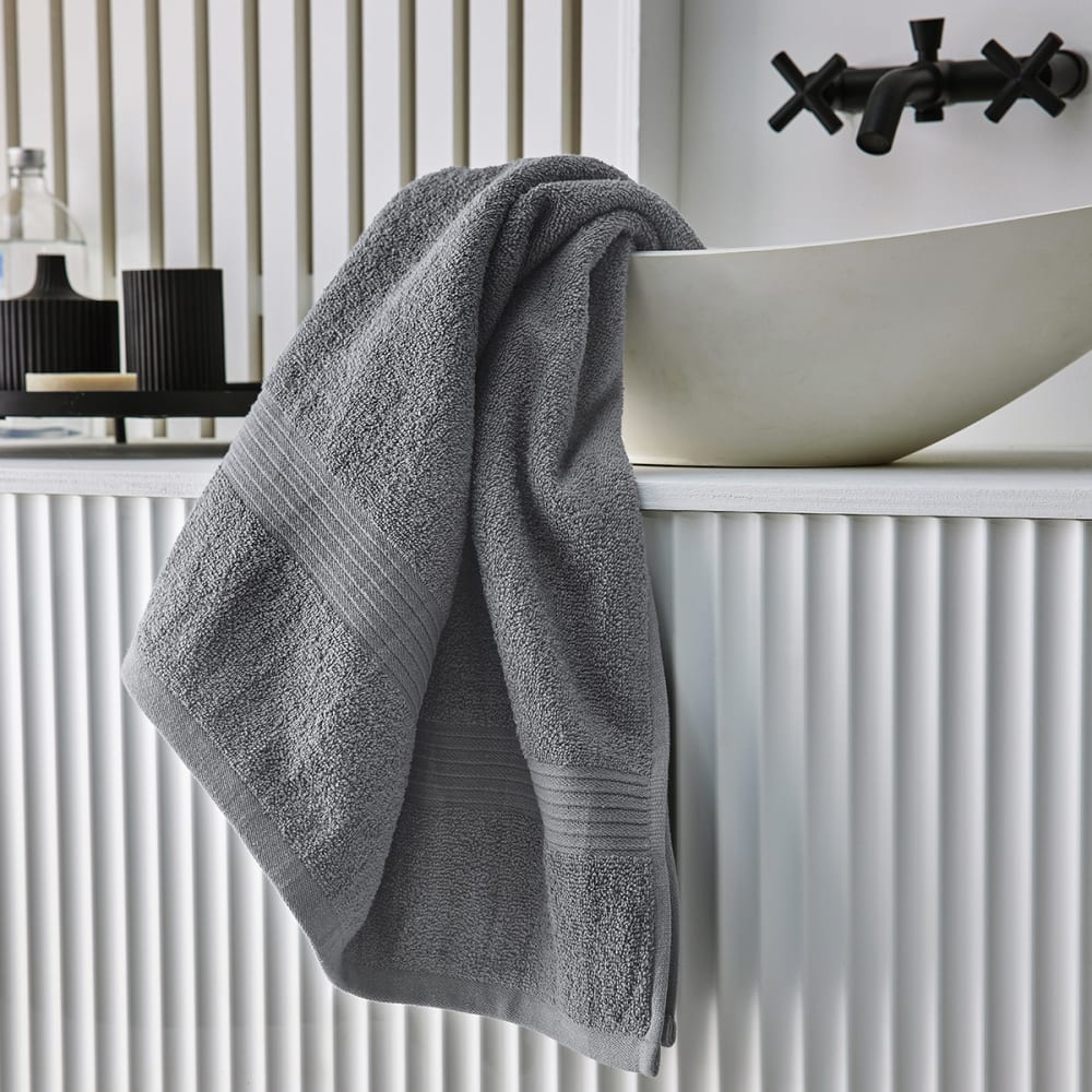 Drap de bain uni  70x130 cm Gris