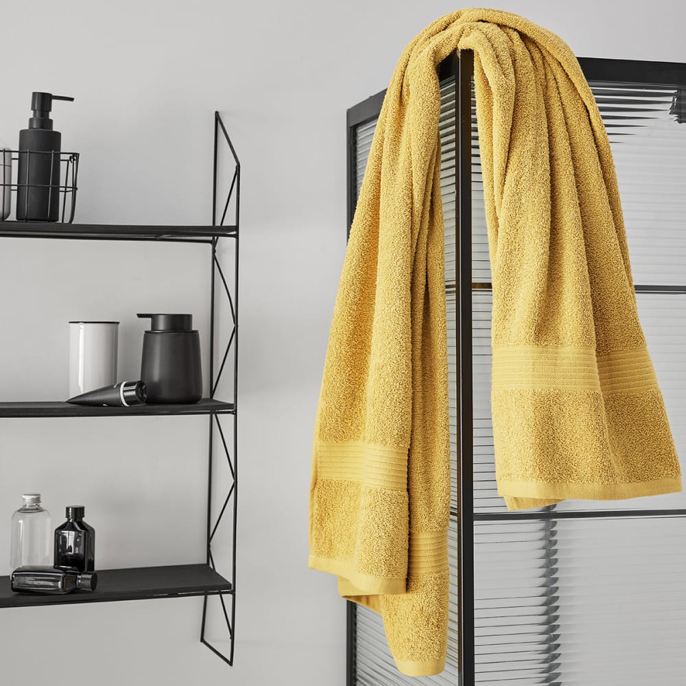 Maxi drap de bain uni  90x150 cm Jaune