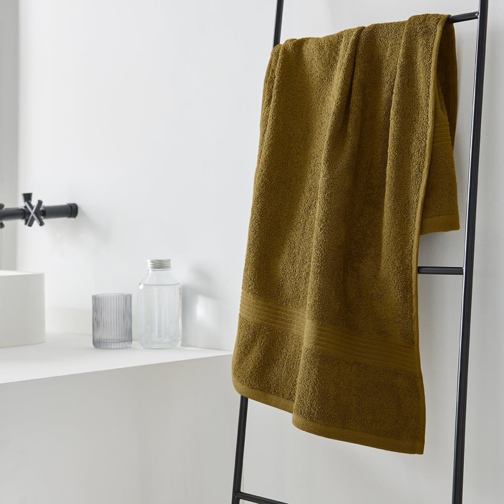 Serviette de bain uni  50x90 cm Bronze
