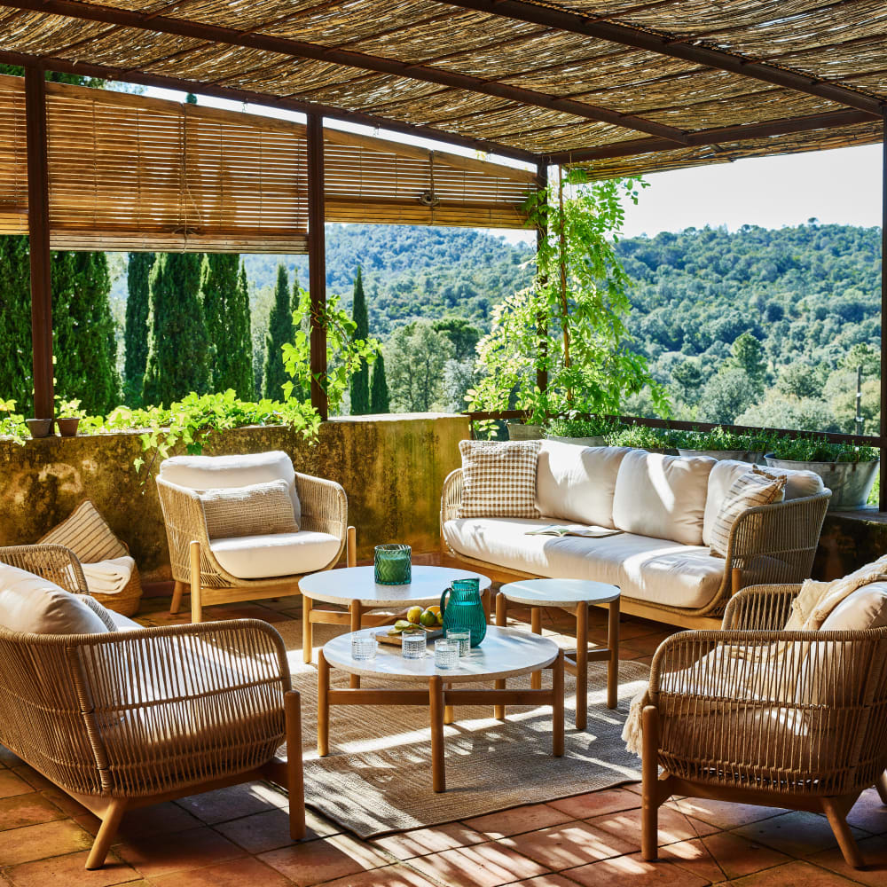 Salon de jardin 4 personnes 2 tables 80cm - Maisons du Monde