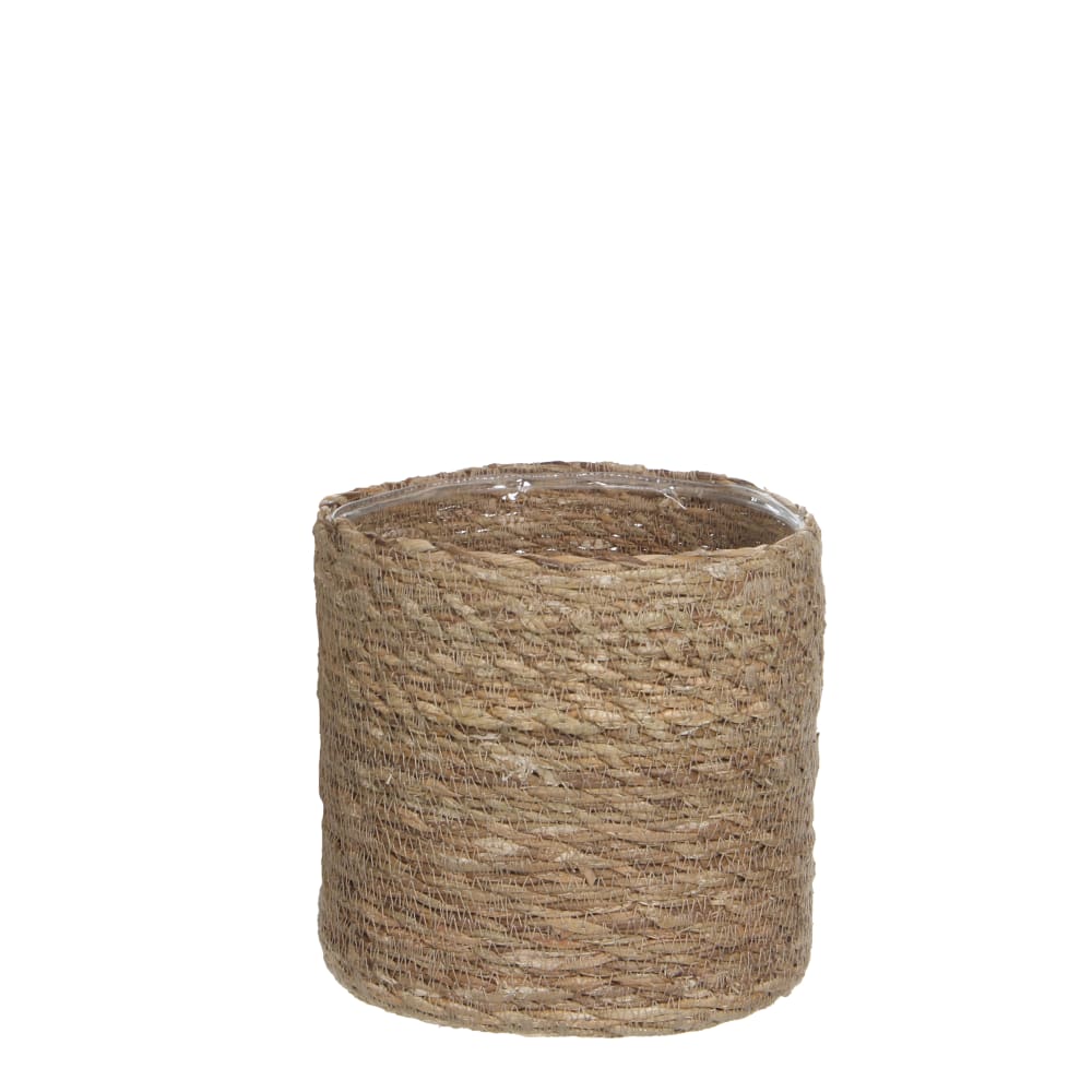 Cache-pot en jonc de mer marron clair D20 — Beyit