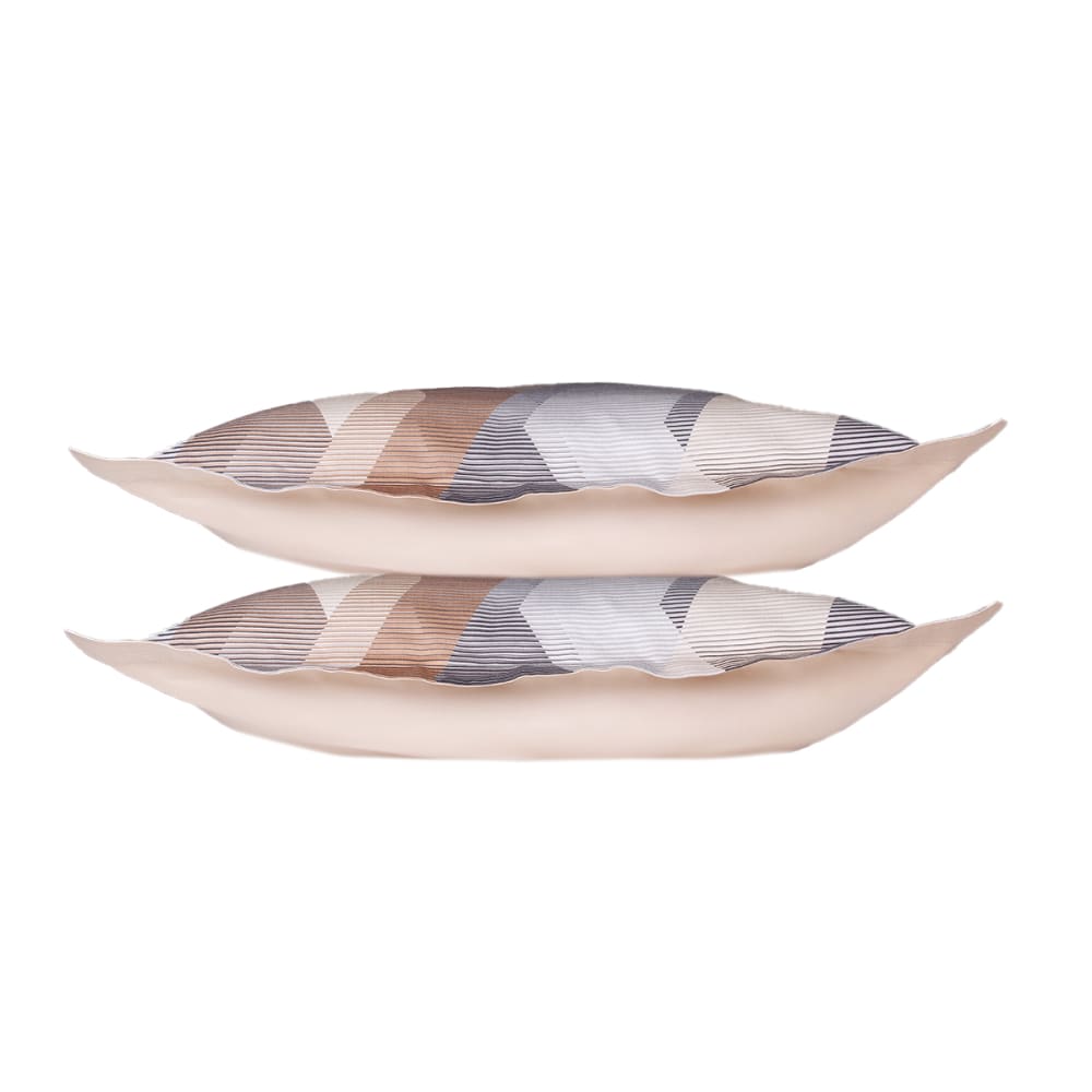 Lot de 2 Taies d'oreiller satin de coton imprimé Helix Brown - Maisons du Monde