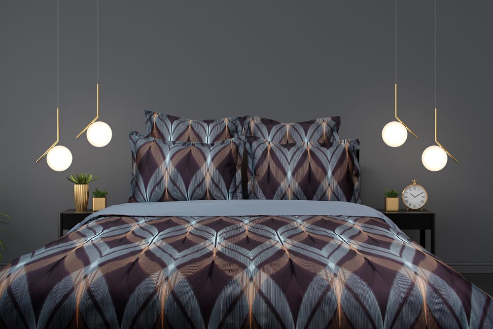 Parure de lit  2 personnes  240x220 cm satin de coton imprimé