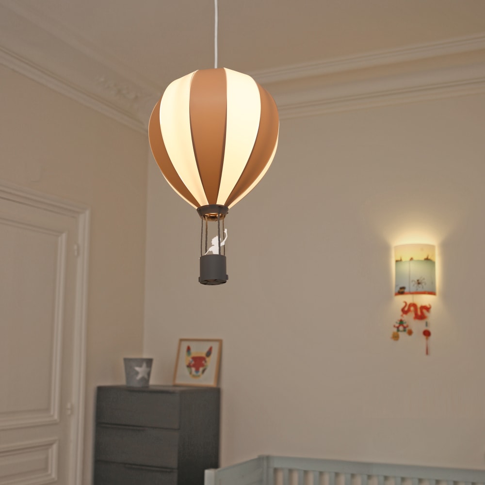 Suspension enfants Montgolfière Grise 46cm (R&M Coudert) - Image 3