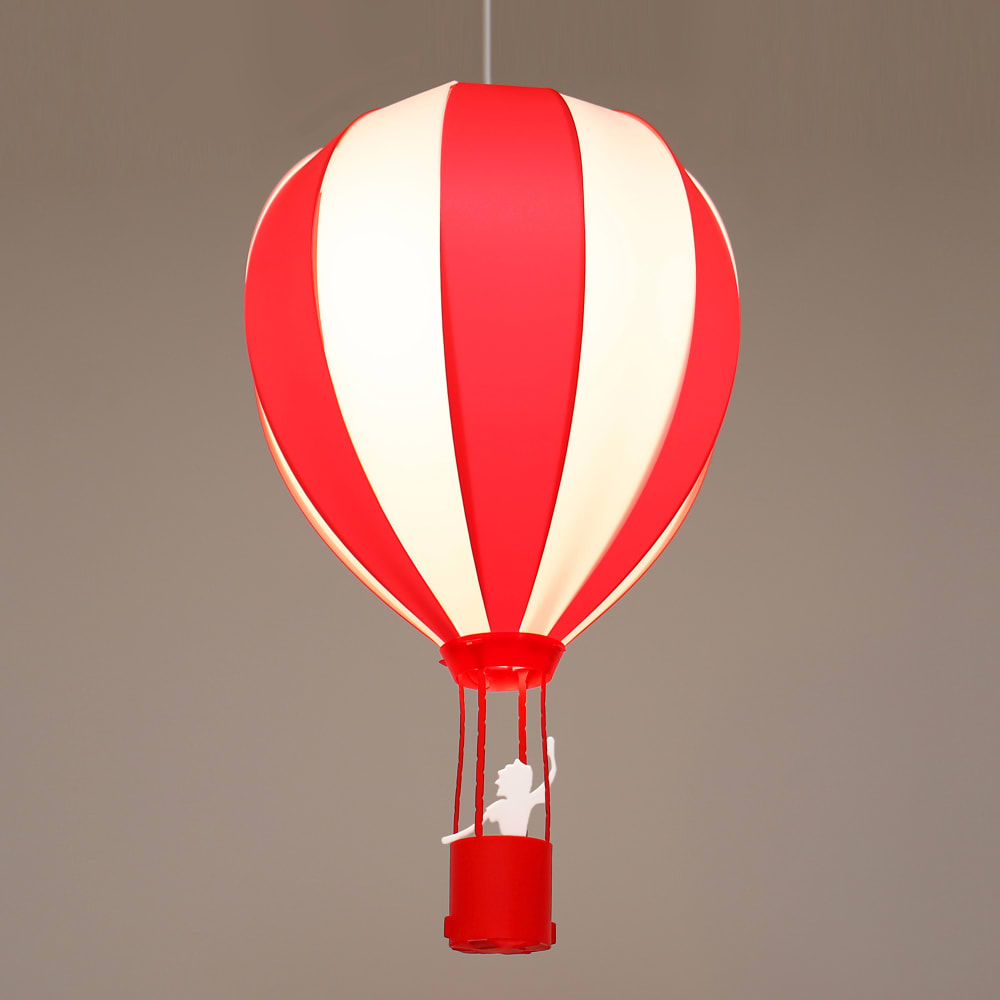Suspension enfants Montgolfière Rouge 46cm (R&M Coudert) - Image 1