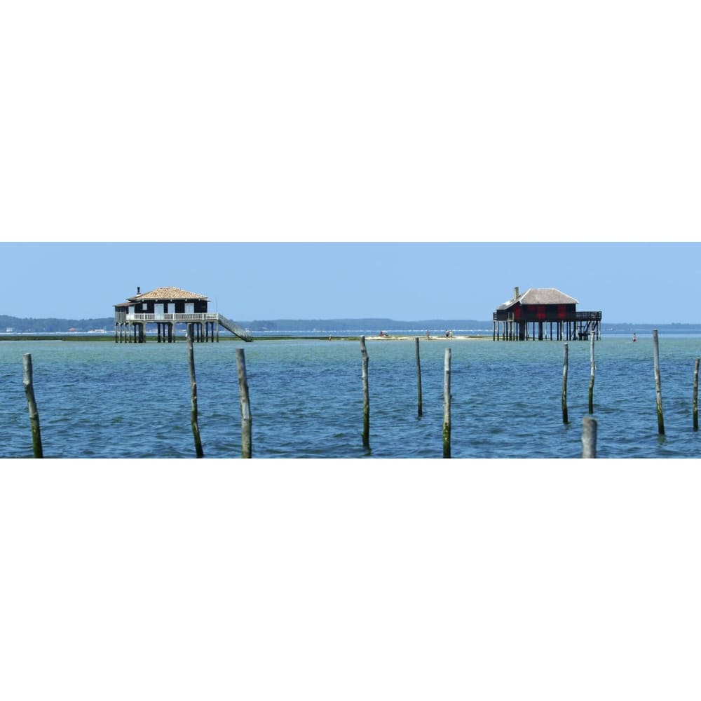 Tableau sur toile cabanes Arcachon 45x135