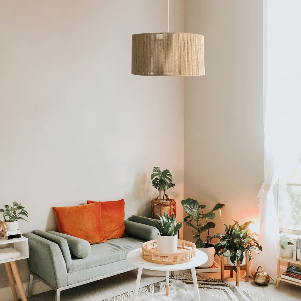Lampe suspendue en corde naturelle IP20 Ø42 cm — vue 3