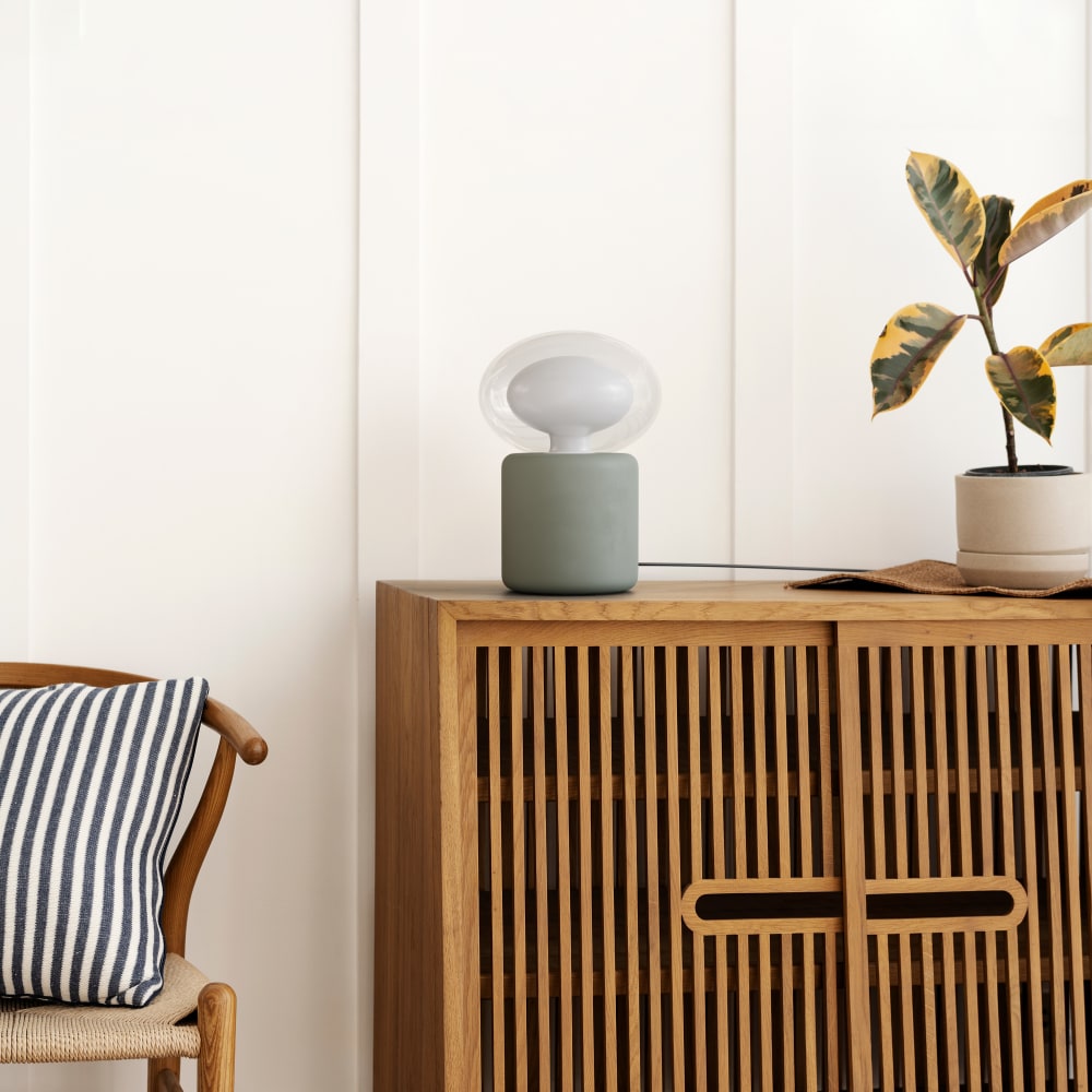 Lámpara de mesa hormigón gris con casquillo g9 - Maisons du Monde