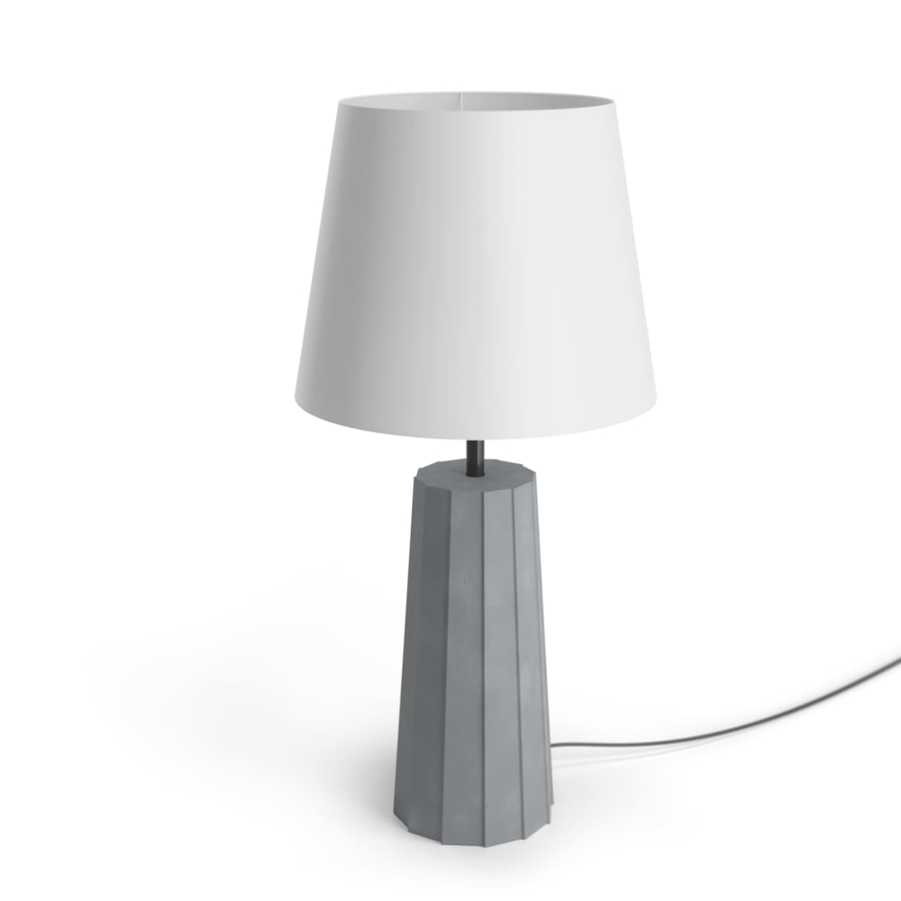 Lampe de table ciment et textile ip20