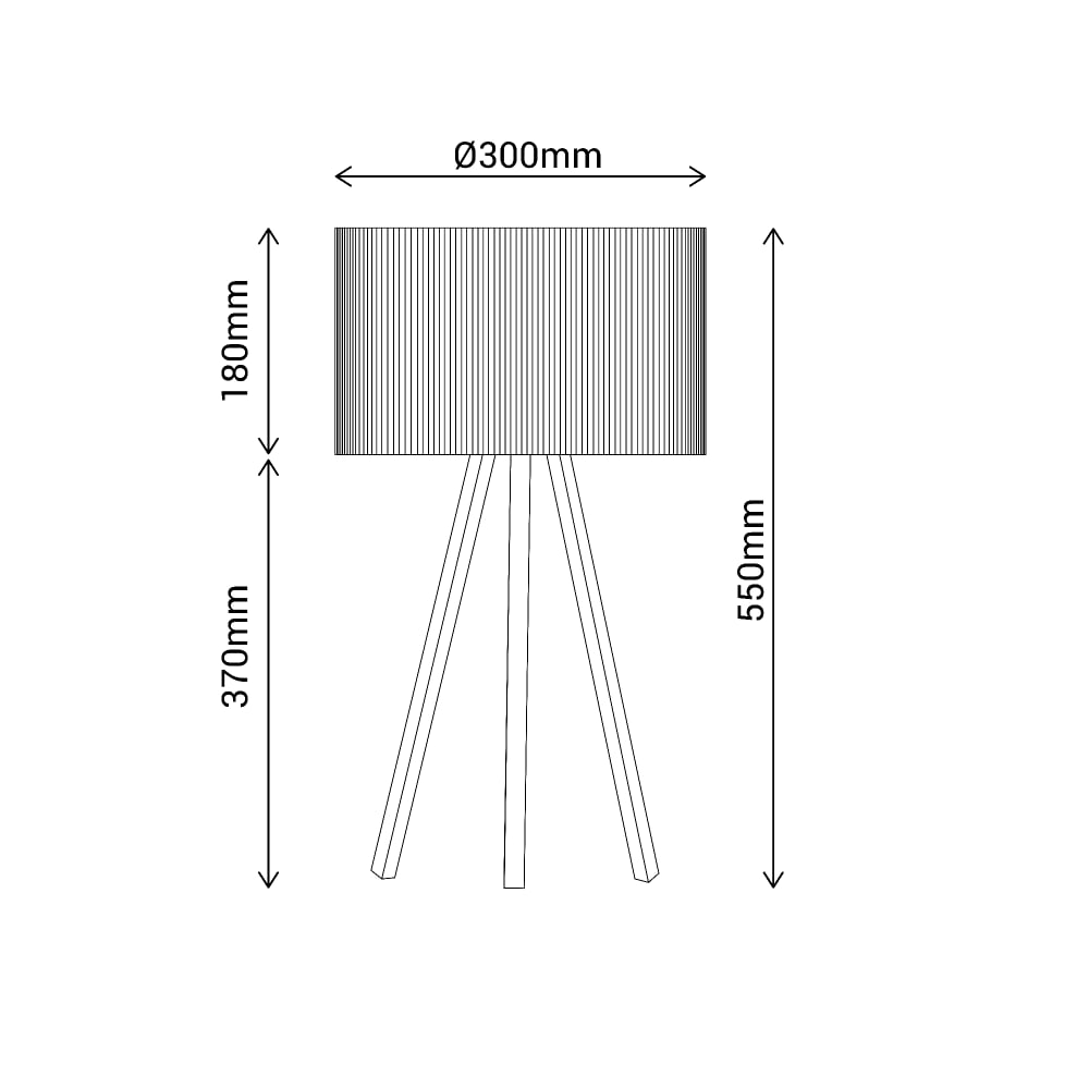 Lampe de table / chevet trépied en bambou et abat-jour en corde — vue 4