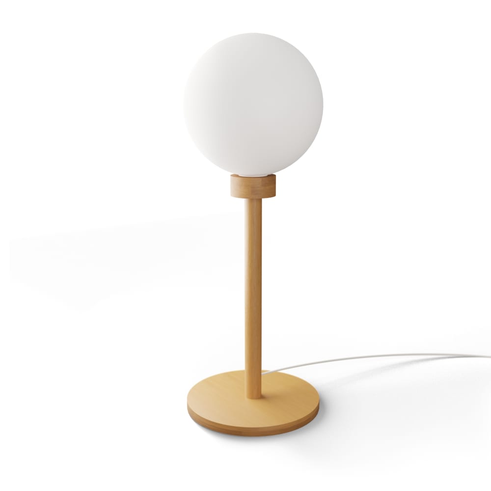 Lampada da tavolo in bambù con diffusore in vetro 22cm - Bambù