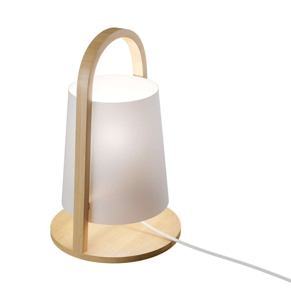 Lampe de table / chevet en bambou et plastique avec interrupteur — vue 4