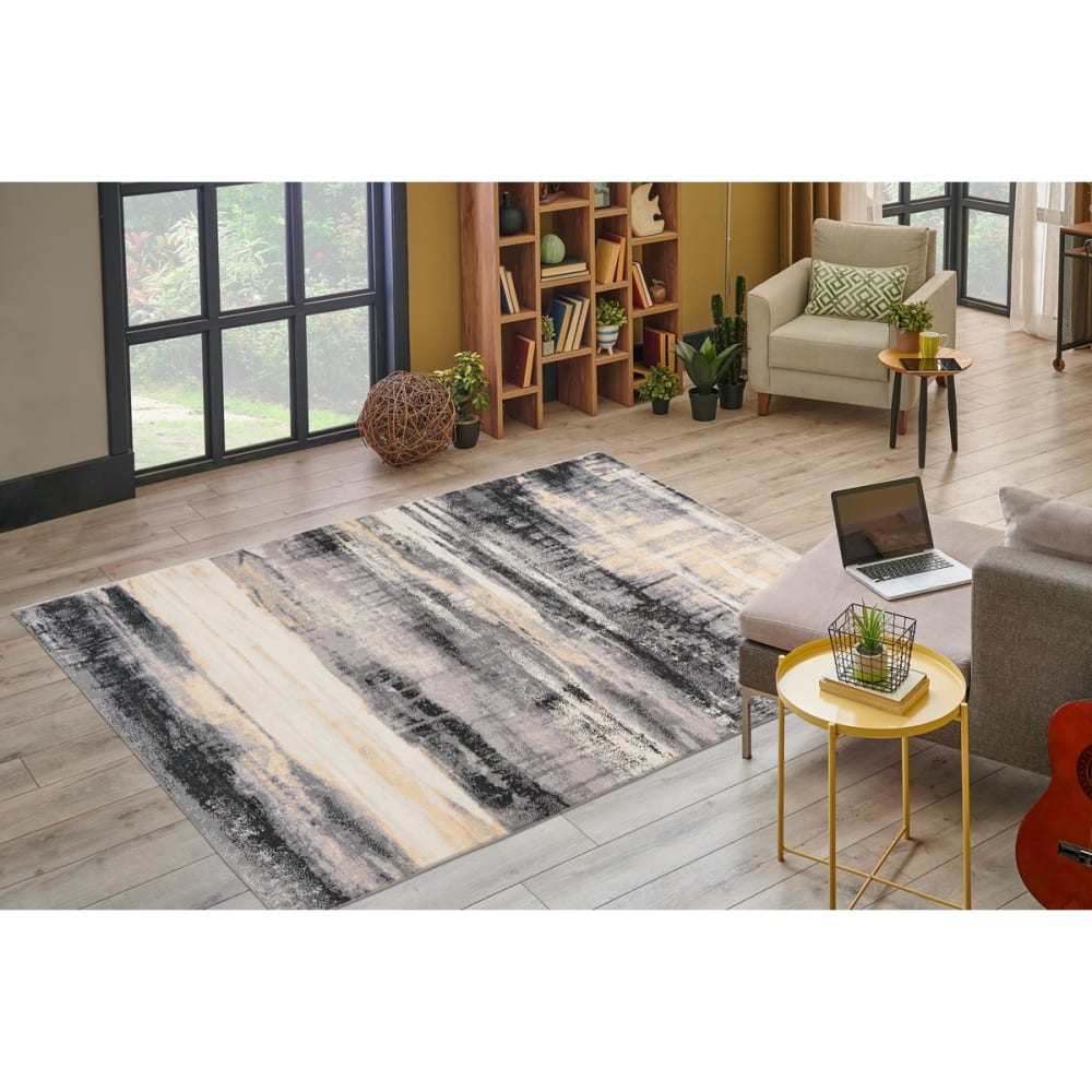 Tapis de salon en polyester beige 120x170 cm - Maisons du Monde