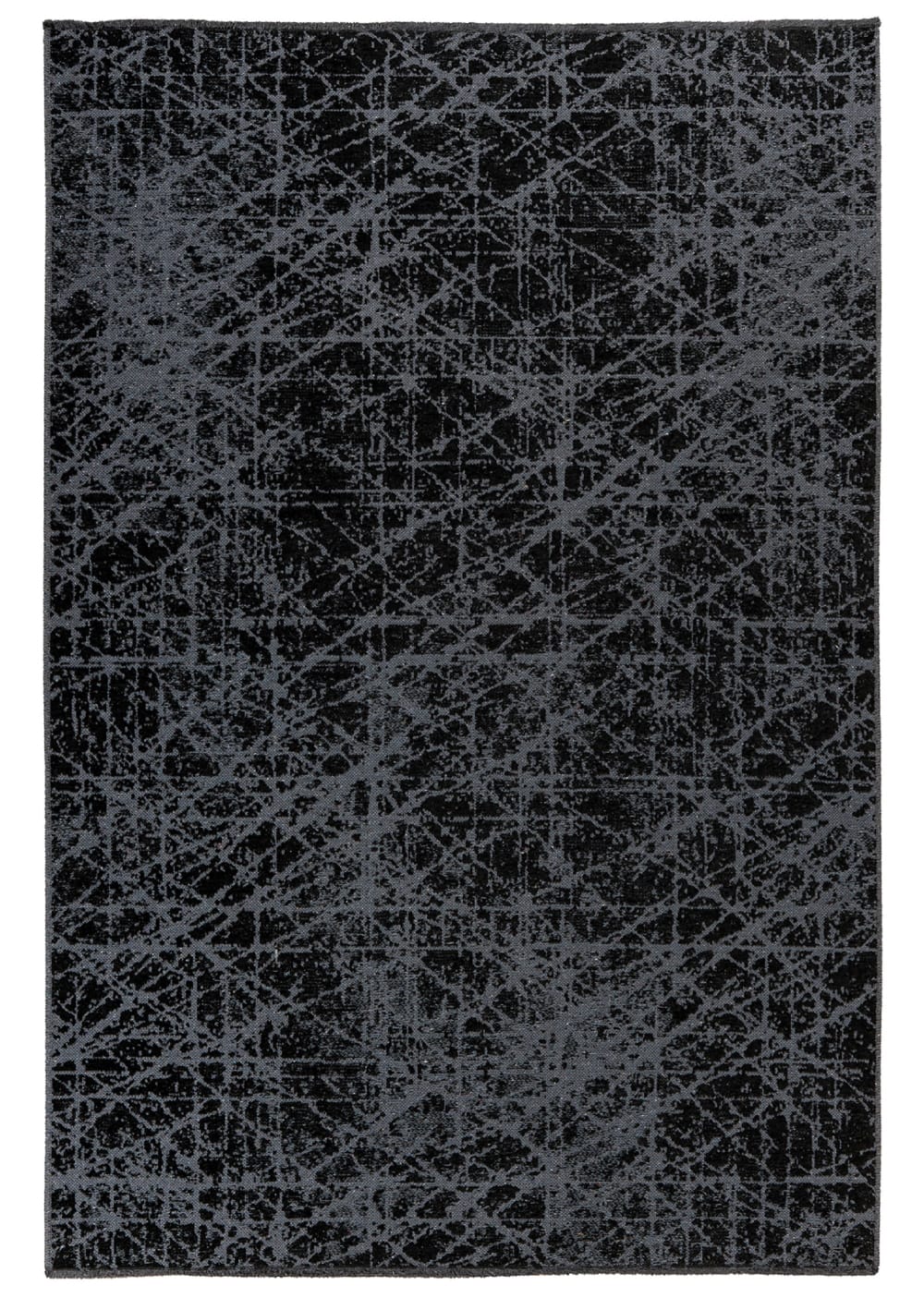 Tapis de salon en polyester noir 120x170 cm