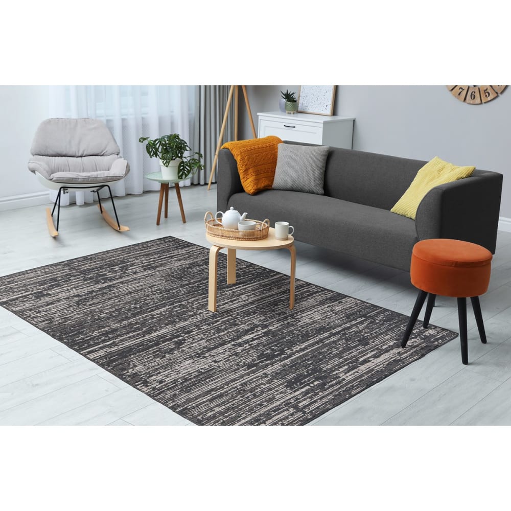 Tapis de salon en polyester gris 120x170 cm - Maisons du Monde