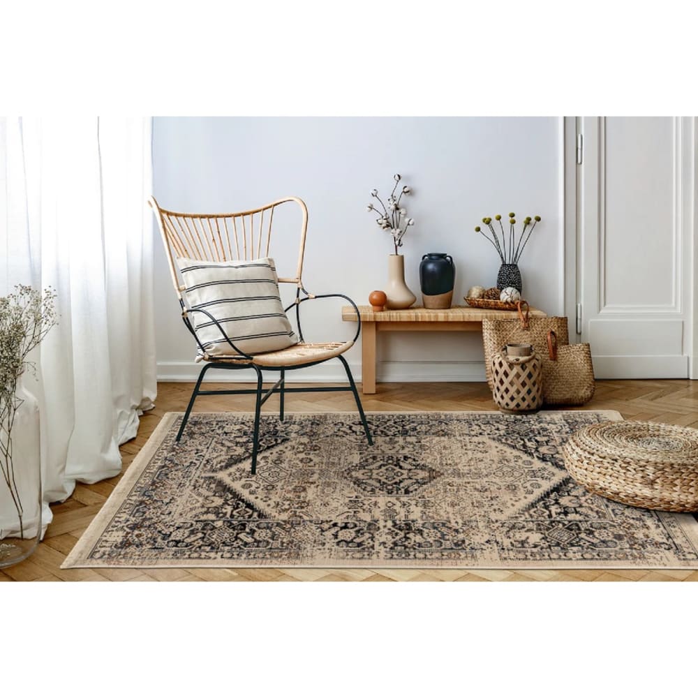 Tapis de salon en polypropylène beige 120x170 cm — vue 3