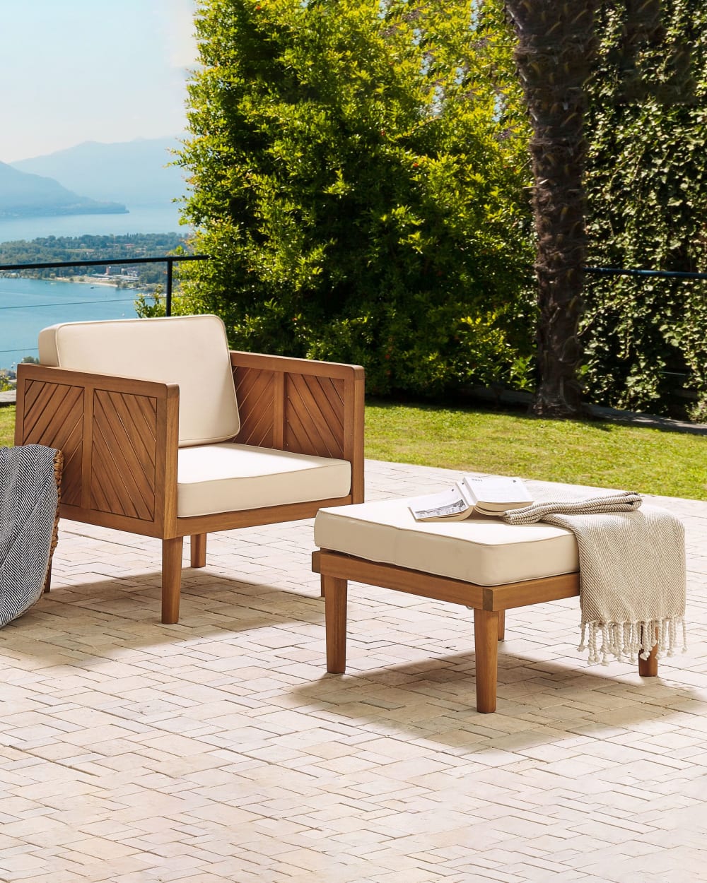 Gartensessel aus Akazienholz 76cm, braun - Maisons Du Monde