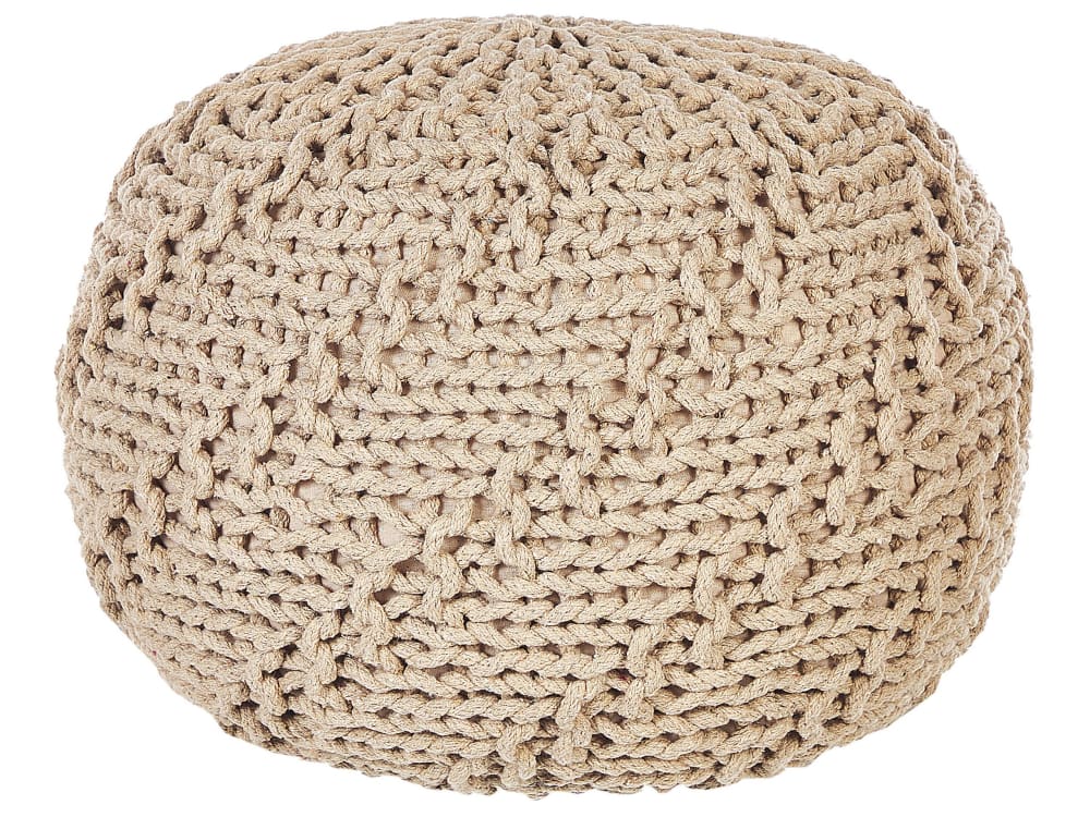 pouf en tissu beige 50x35cm