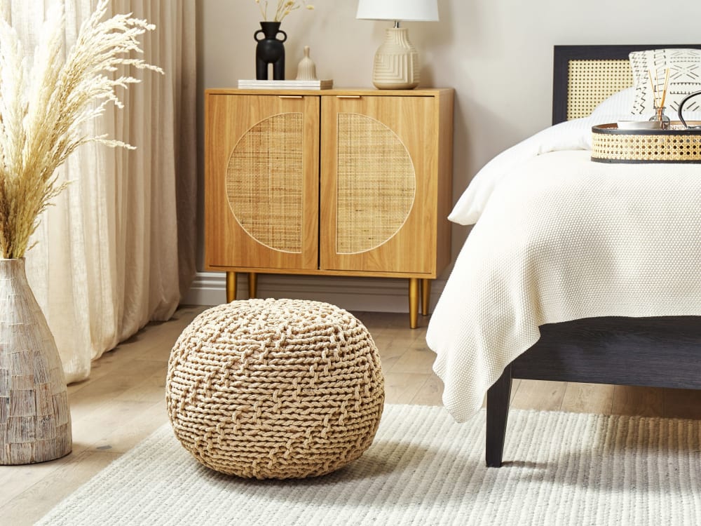 Pouf aus Baumwolle L50 cm, beige - Maisons Du Monde