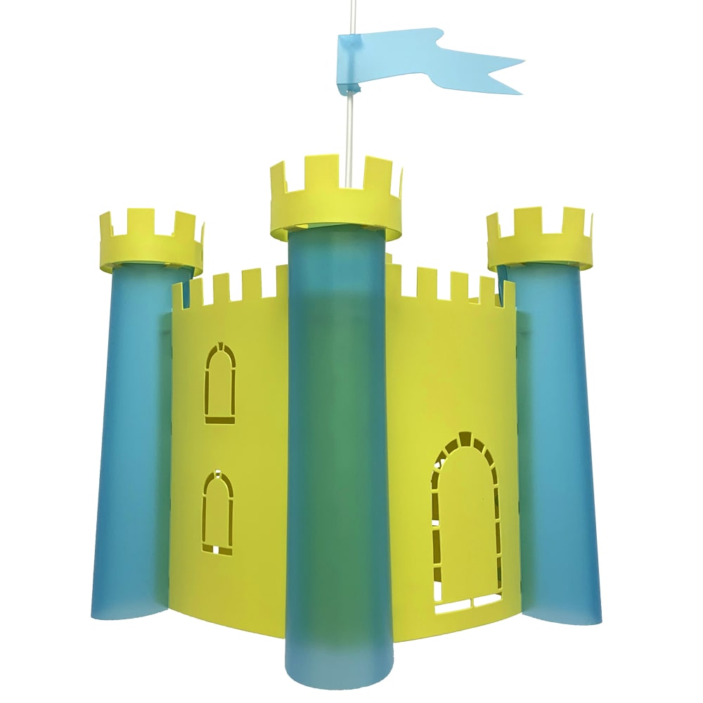 Lampada a sospensione per bambini Castello fortificato Verde 30 cm - Modello Contemporaneo - PVC - Cloruro di polivinile