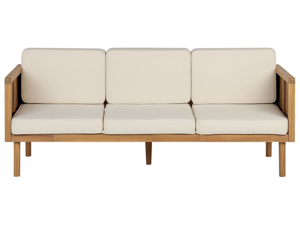 Canapé d'extérieur 3 places bois d'acacia marron