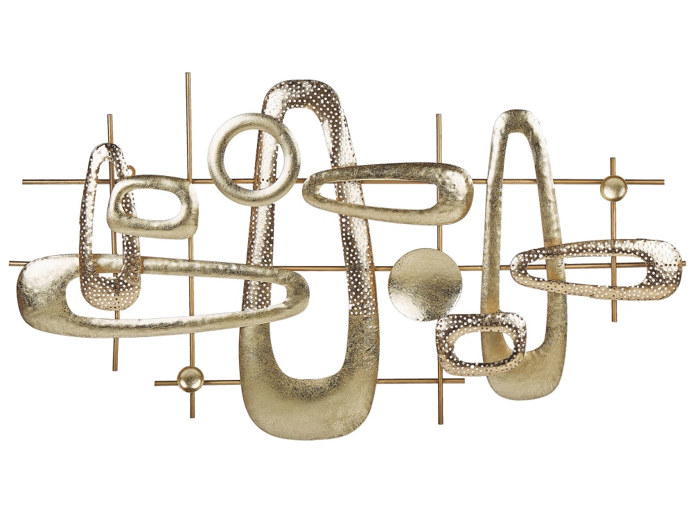 decoracion de pared metal 50 cm dorado